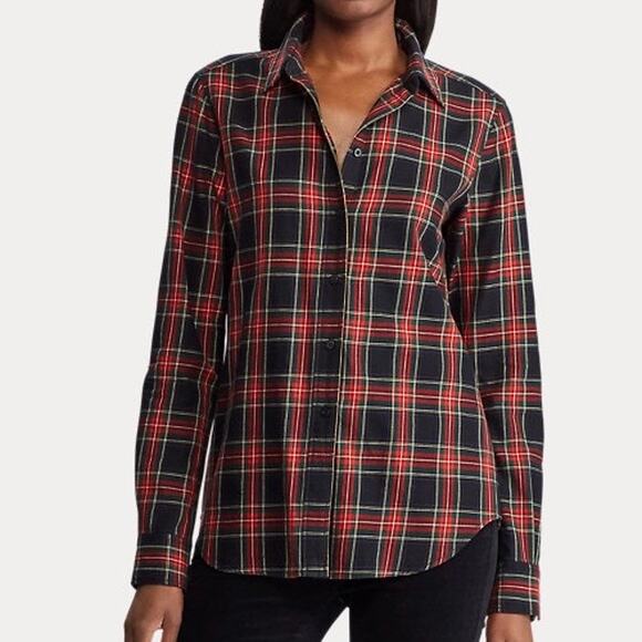 Ralph Lauren Tartan Plaid Button Up Shirt Size Small Petite - Picture 1 of 7